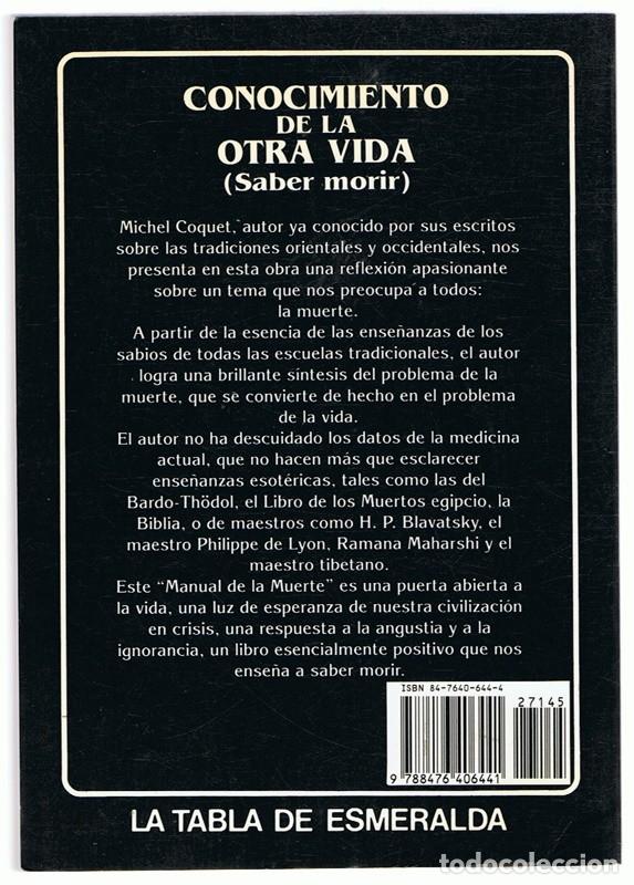 Libros de segunda mano: CONOCIMIENTO DE LA OTRA VIDA (SABER MORIR) MICHEL COQUET - Foto 2