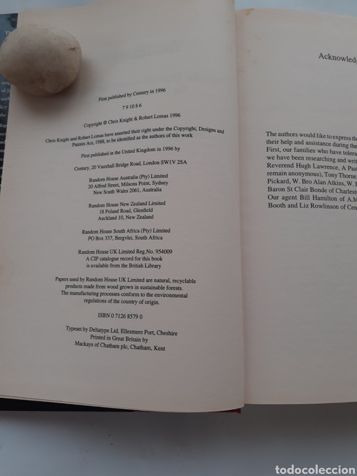Libros de segunda mano: The Hiram Key, C. Knight y R. Lomas, 1996, ingl&eacute;s - Foto 2