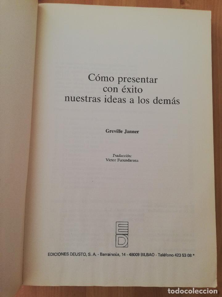 Libros de segunda mano: C&Oacute;MO PRESENTAR CON &Eacute;XITO NUESTRAS IDEAS A LOS DEM&Aacute;S (GREVILLE JANNER) - Foto 2