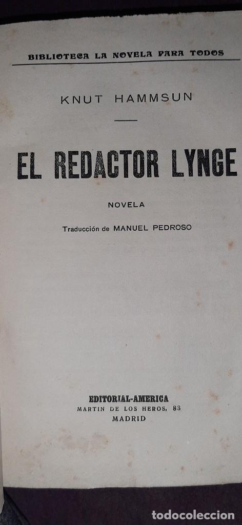 Libros de segunda mano: EL REDACTOR LYNGE. KNUT HAMMSUN - Foto 2
