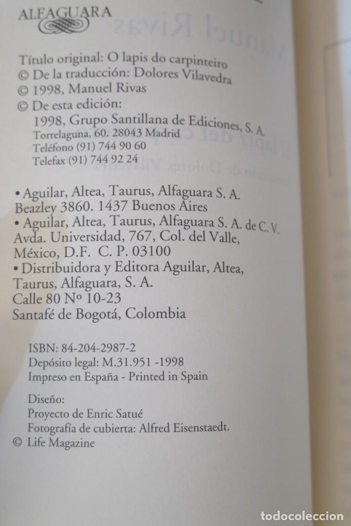 Libros de segunda mano: 1998.- EL L&Aacute;PIZ DEL CARPINTERO. MANUEL RIVAS - Foto 3