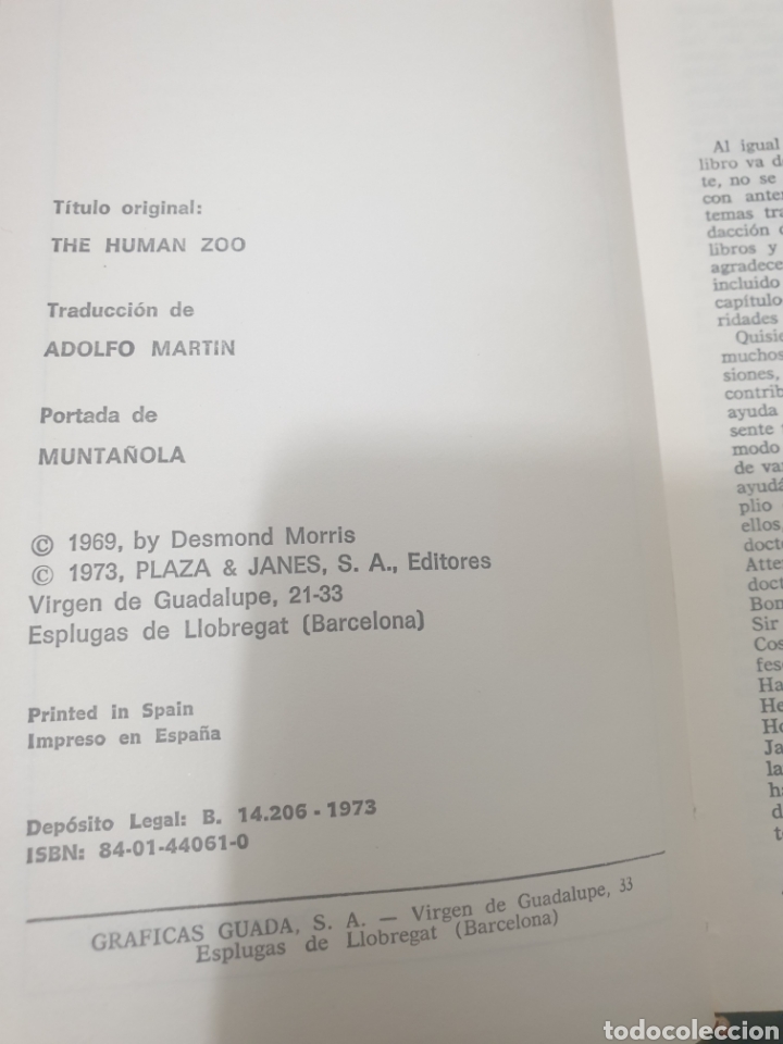 Libros de segunda mano: El zoo humano, 1973, desmond morris - Foto 6