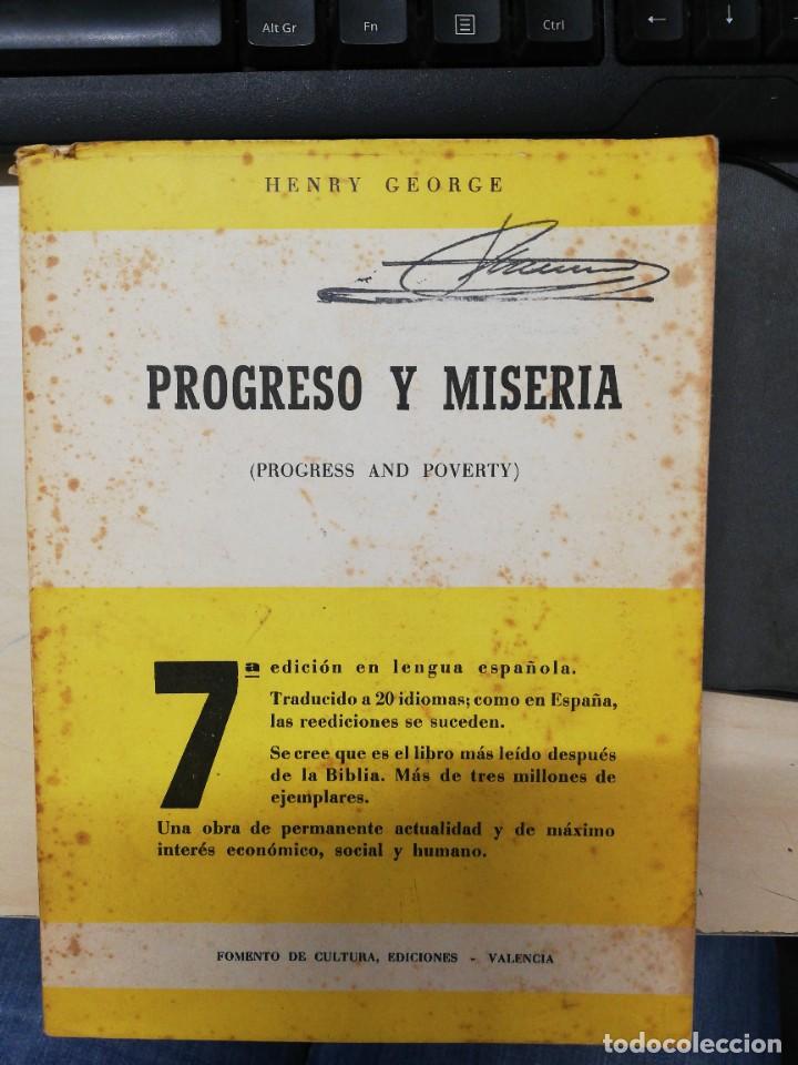 Libros de segunda mano: Progreso y miseria. Henry George. 1963. - Foto 1