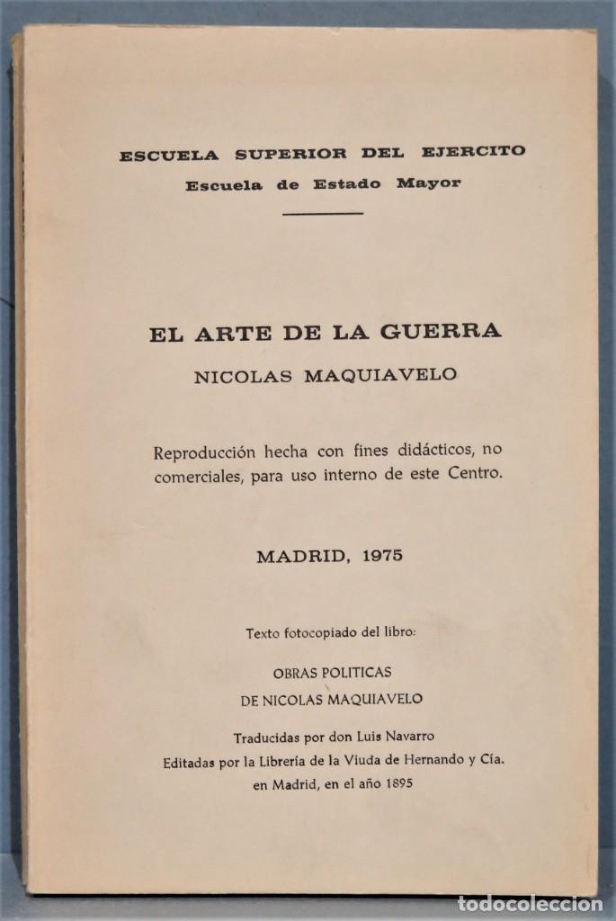Libros de segunda mano: 1895.- ARTE DE LA GUERRA. MAQUIAVELO. FACSIMIL - Foto 1