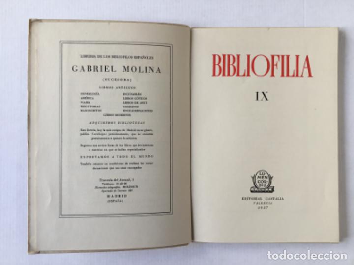Libros de segunda mano: BIBLIOFILIA. IX. - [REVISTA.] - Foto 2