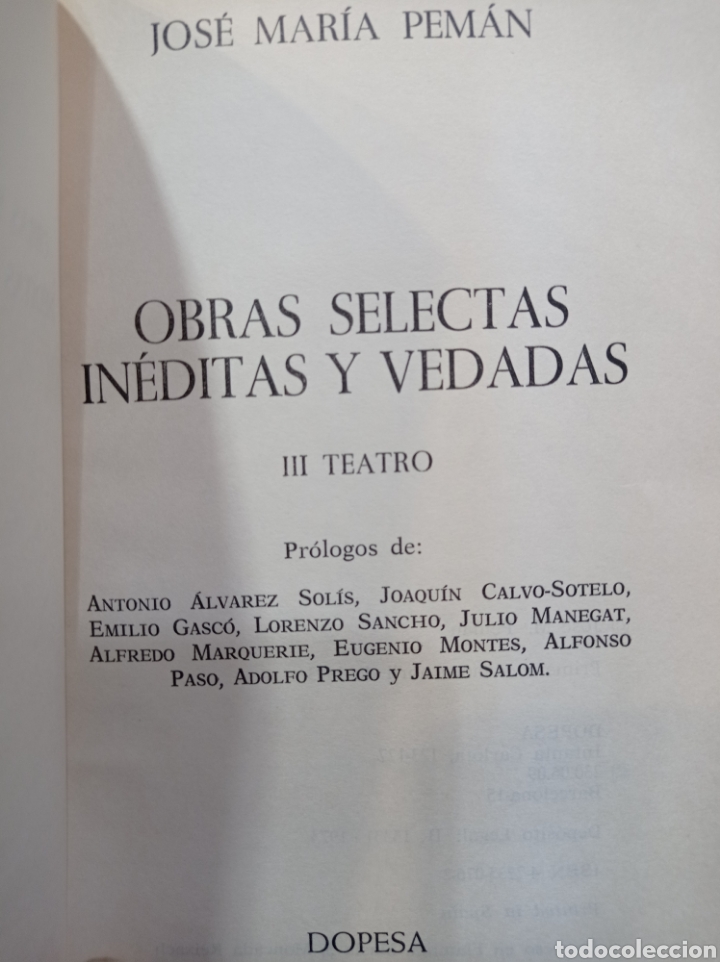 Libros de segunda mano: Jos&eacute; M. Pem&aacute;n. Obras in&eacute;ditas y vedadas. 5 Tomos. - Foto 16