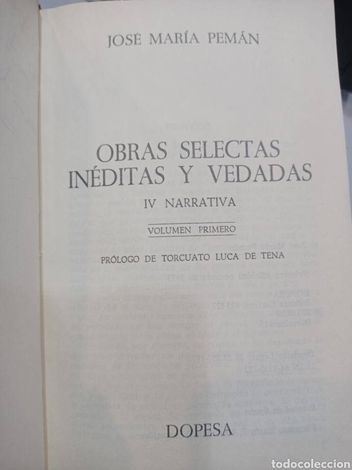 Libros de segunda mano: Jos&eacute; M. Pem&aacute;n. Obras in&eacute;ditas y vedadas. 5 Tomos. - Foto 19