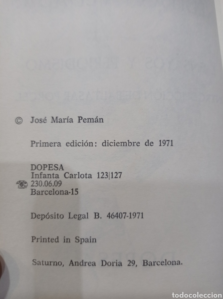 Libros de segunda mano: Jos&eacute; M. Pem&aacute;n. Obras in&eacute;ditas y vedadas. 5 Tomos. - Foto 23