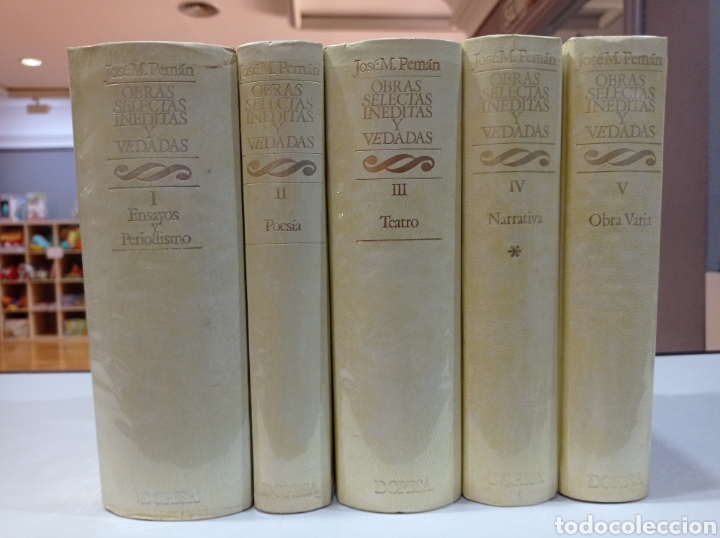Libros de segunda mano: Jos&eacute; M. Pem&aacute;n. Obras in&eacute;ditas y vedadas. 5 Tomos. - Foto 1