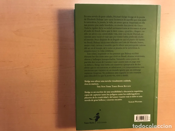 Libros de segunda mano: Cuanto m&aacute;s te debo. Michael Sledge. Vaso roto - Foto 2