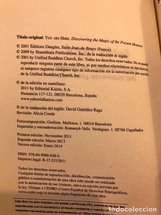Libros de segunda mano: Est&aacute;s aqu&iacute;. La magia del momento presente. Thich Nhat Hanh - Foto 3