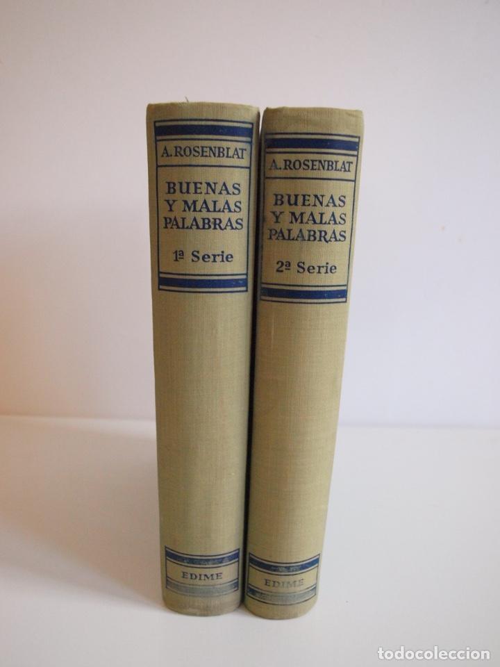 Livres d'occasion: BUENAS Y MALAS PALABRAS EN EL CASTELLANO DE VENEZUELA - 1&ordf; Y 2&ordf; SERIE - A. ROSENBLAT - EDIME 1960
