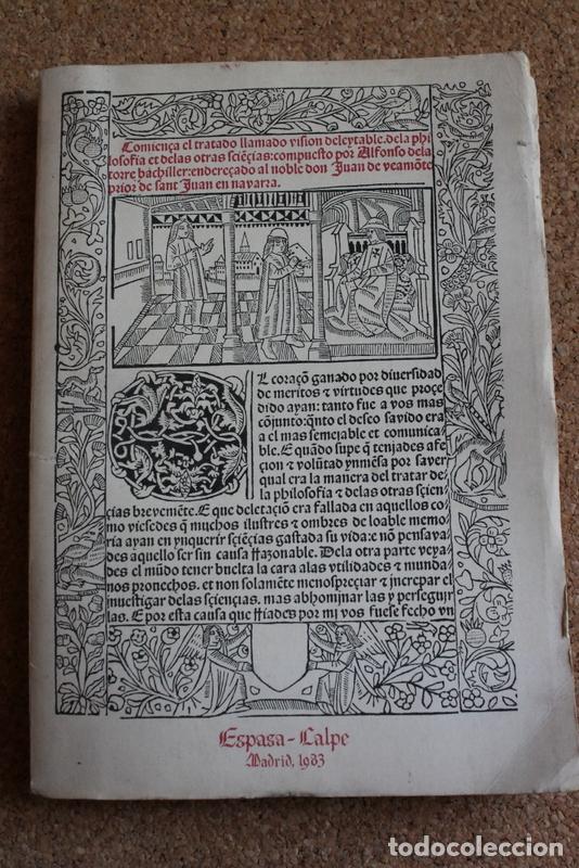 Libros de segunda mano: Visi&oacute;n deleitable. Edici&oacute;n&nbsp;facs&iacute;mil del incunable. Torre (Alfonso de la Torre) - Foto 1