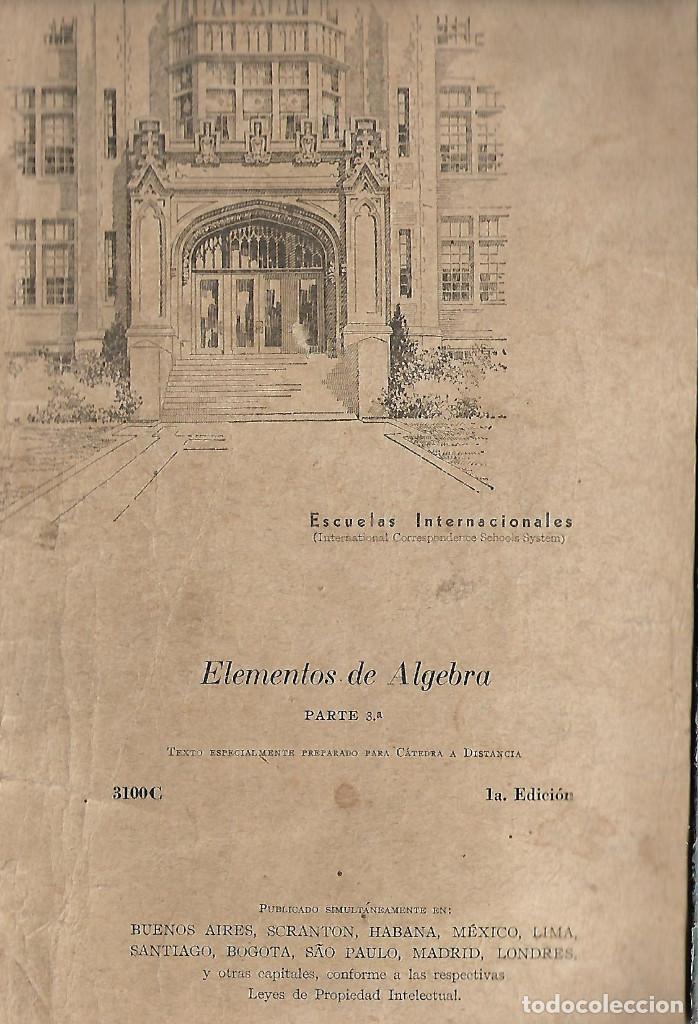 Libros de segunda mano: CUADERNO DE ESTUDIO, CEDECO, ELEMENTOS DE ALGEBRA - Foto 1