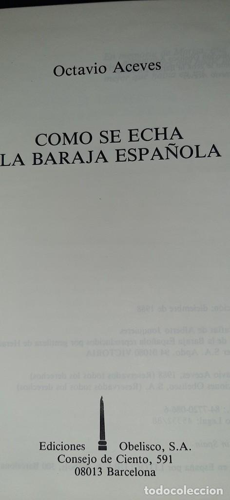 Libros de segunda mano: COMO SE ECHA LA BARAJA ESPA&Ntilde;OLA. OCTAVIO ACEVES - Foto 2