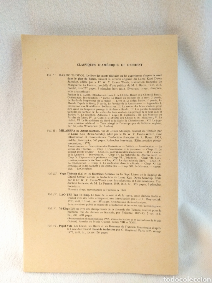 Libros de segunda mano: Le Bardo Th&ouml;dol. Libre Des Morts Tib&eacute;tain. Par&iacute;s 1977. - Foto 2
