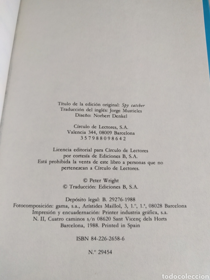 Libros de segunda mano: Cazador de esp&iacute;as Peter Wright y Paul greengrass c&iacute;rculo de lectores. - Foto 3