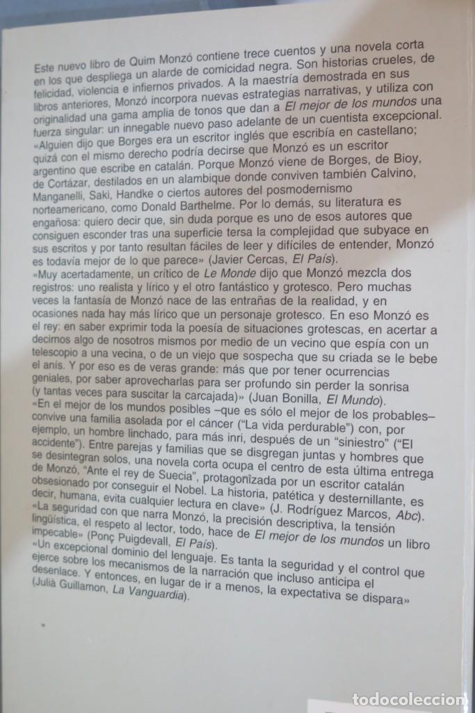Libros de segunda mano: 2002.- EL MEJOR DE LOS MUNDOS. QUIM MONZ&Oacute; - Foto 2