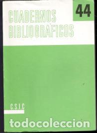 Libros de segunda mano: Cuadernos Bibliogr&aacute;ficos n&ordm; 44. CSIC - Foto 1