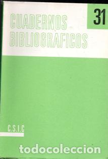 Libros de segunda mano: Cuadernos Bibliogr&aacute;ficos n&ordm; 31. CSIC - Foto 1
