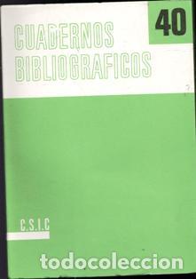 Libros de segunda mano: Cuadernos Bibliogr&aacute;ficos n&ordm; 40. CSIC - Foto 1