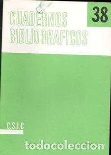 Libros de segunda mano: Cuadernos Bibliogr&aacute;ficos n&ordm; 38. CSIC - Foto 1