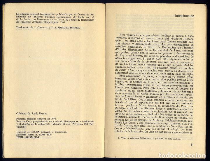 Libros de segunda mano: BATAILLON, Marcel. Estudios sobre Bartolom&eacute; de las Casas. 1976. - Foto 3
