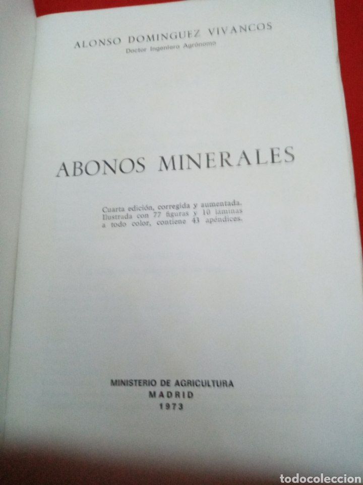 Libros de segunda mano: ABONOS MINERALES, ALONSO DOMINGO VIVANCOS - Foto 2