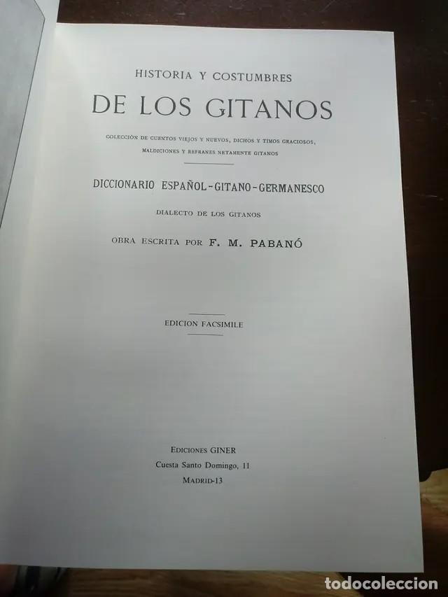 Libros de segunda mano: Historia y costumbres de los gitanos - Foto 2 - 278478688