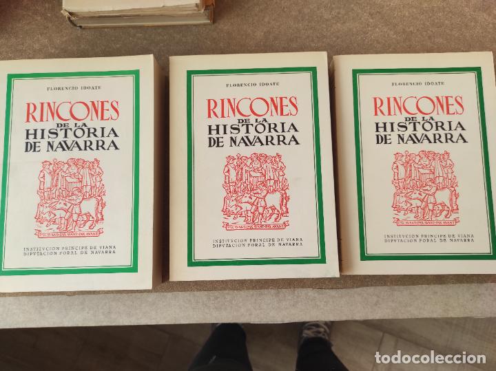 Libros de segunda mano: RINCONES DE LA HISTORIA DE NAVARRA - FLORENCIO IDOATE (3 TOMOS) - Foto 1