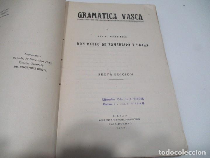 Libros de segunda mano: PABLO DE ZAMARRIPA Y URAGA Gram&aacute;tica Vasca W8430 - Foto 2