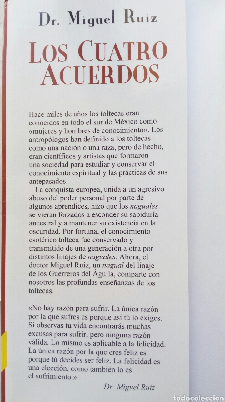 Libros de segunda mano: Los Cuatro Acuerdos. Dr. Miguel Ruiz. - Foto 3