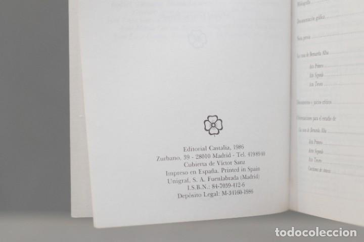 Libros de segunda mano: 1986.- LA CASA DE BERNARDA ALBA. LORCA. CASTALIA - Foto 3