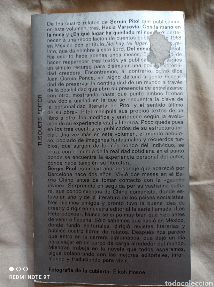 Libros de segunda mano: Sergio Pitol.&rdquo;Del Encuentro Nupcial&rdquo;. - Foto 2