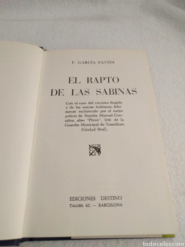 Libros de segunda mano: El rapto de las sabinas f Garc&iacute;a Pav&oacute;n. - Foto 3
