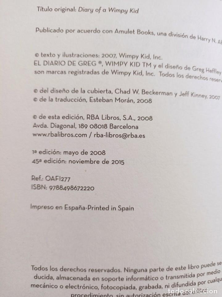 Libros de segunda mano: Diario De Greg - Un Pringao Total - 2015 - RBA - Foto 2