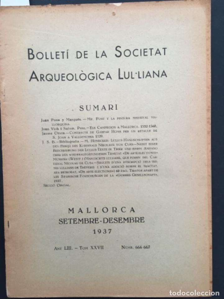 Livros em segunda m&atilde;o: BOLETIN DE LA SOCIEDAD ARQUEOLOGICA LULIANA, 666 A 667, TOMO XXVII, A&Ntilde;O LIII