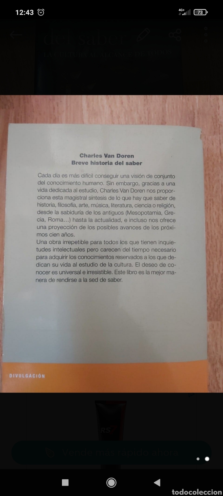 Libros de segunda mano: Breve historia del saber - Foto 2