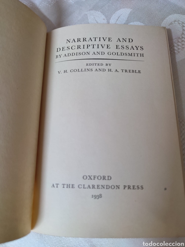 Libros de segunda mano: Narrative and descriptive essays. Addison and Goldsmith, 1938 - Foto 4
