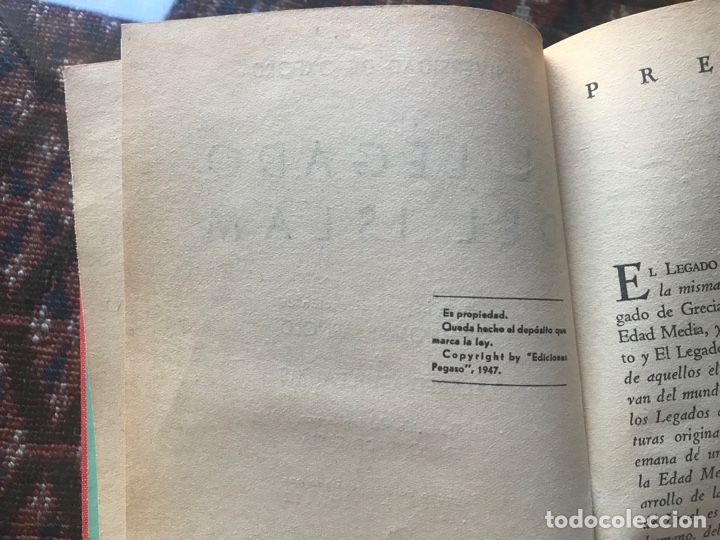 Libros de segunda mano: El legado del islam. Madrid 1947. Pegaso - Foto 4