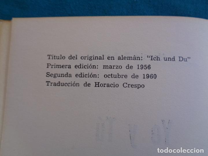 Libros de segunda mano: YO Y T&Uacute;, MART&Iacute;N BUBER. 1960 - Foto 2