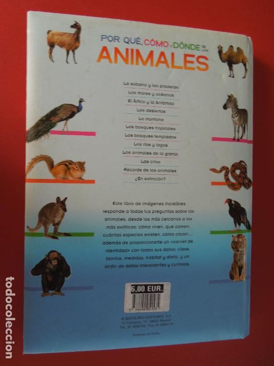 Libros de segunda mano: POR QU&Eacute;, C&Oacute;MO Y D&Oacute;NDE DE LOS ANIMALES - SERVILIBRO 2013. - Foto 4