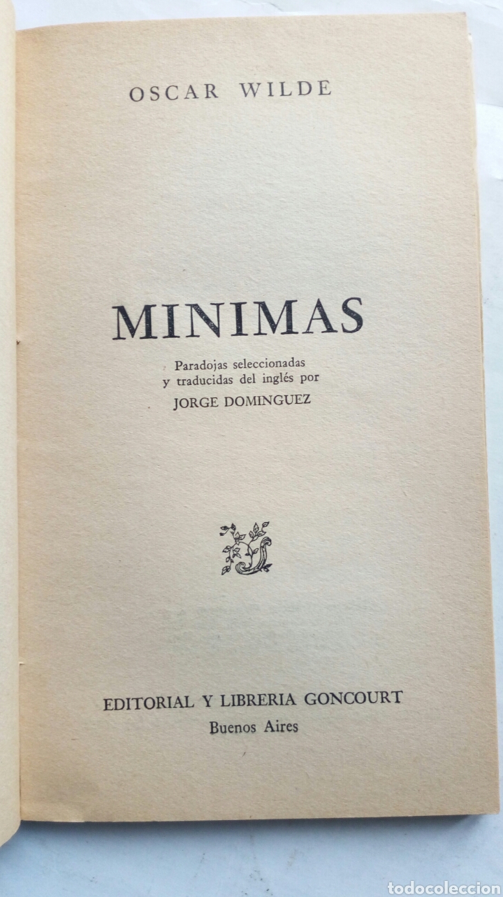 Libros de segunda mano: Minimas (Selecci&oacute;n de paradojas). Oscar Wilde. - Foto 5