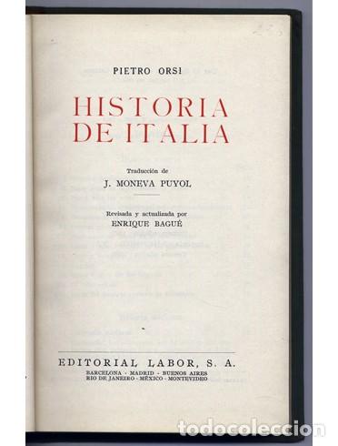 Libros de segunda mano: ORSI, Pietro. Historia de Italia. 1960. - Foto 2