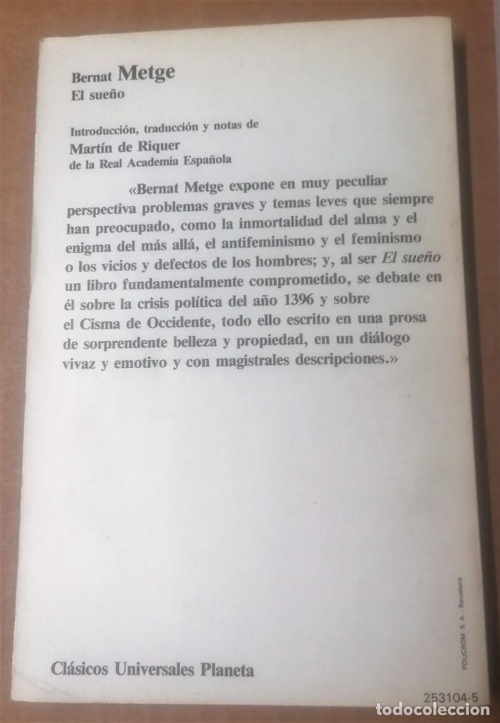 Libros de segunda mano: Bernat Metge, El sue&ntilde;o, Planeta, 1985 - Foto 3
