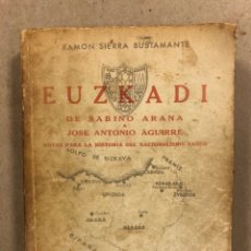Libros de segunda mano: EUZKADI, DE SABINO ARANA A JOSÉ ANTONIO AGUIRRE. RAMÓN SIERRA BUSTAMANTE (1941).. Lote 285252763