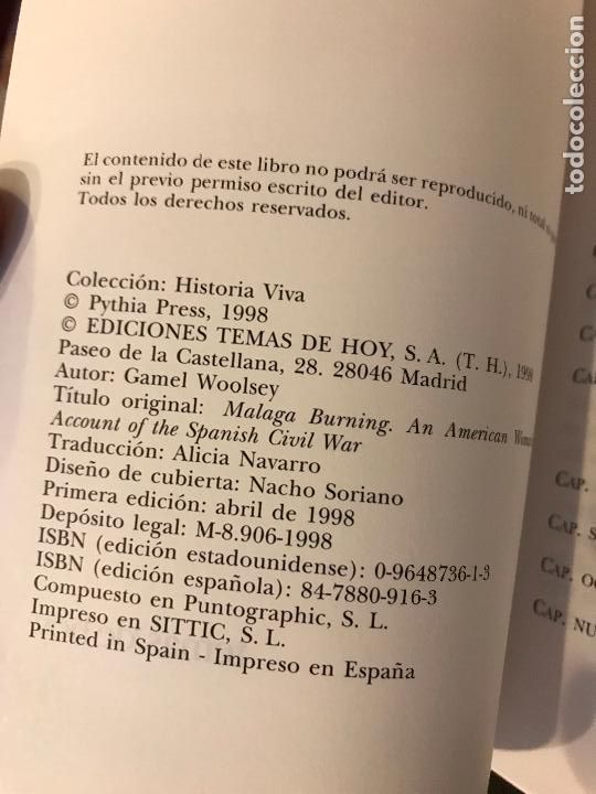 Libros de segunda mano: M&aacute;laga en llamas. Gamel Woolsey - Foto 3