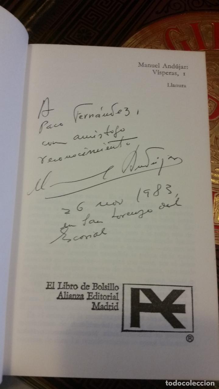 Libros de segunda mano: 1975 - MANUEL AND&Uacute;JAR. V&iacute;speras. 2 tomos - DEDICADO - Foto 2