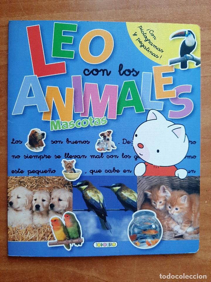 Libros de segunda mano: LEO CON LOS ANIMALES , MASCOTAS - PEGATINAS YA PEGADAS - Foto 1