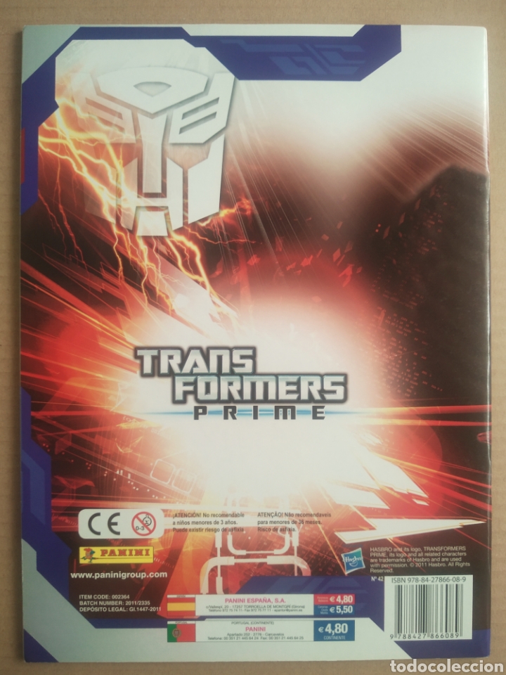 Libros de segunda mano: Stick & Color: Transformers Prime (Panini/Hasbro, 2011). Sin usar. - Foto 2